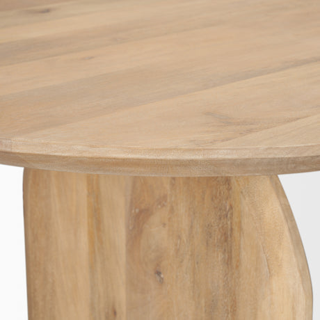 Isla Oval Dining Table w/Light Brown Wood Top & Arched Legs from Mercana - Luna Furniture
