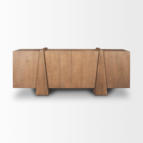 Eula Medium Brown Wood 4-Door Sideboard from Mercana - Luna Furniture