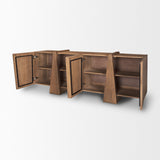 Eula Medium Brown Wood 4-Door Sideboard from Mercana - Luna Furniture