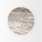 Allyson 42" Round Brown Wood Pedestal w/ Savar Pink Marble Top Dining Table from Mercana - Luna Furniture