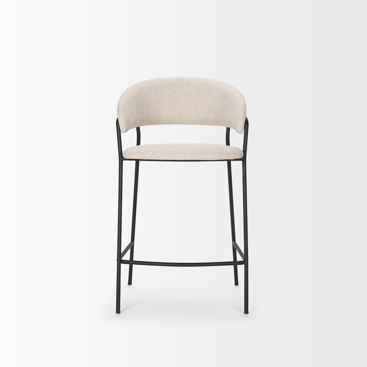 Carolyn Counter Stool w/ Oatmeal Fabric & Matte Black Metal from Mercana - Luna Furniture