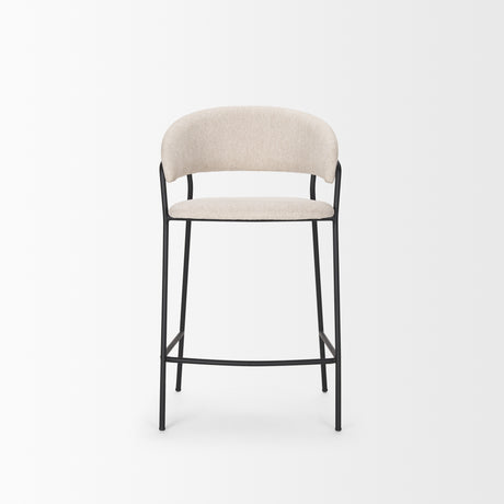 Carolyn Counter Stool w/ Oatmeal Fabric & Matte Black Metal from Mercana - Luna Furniture