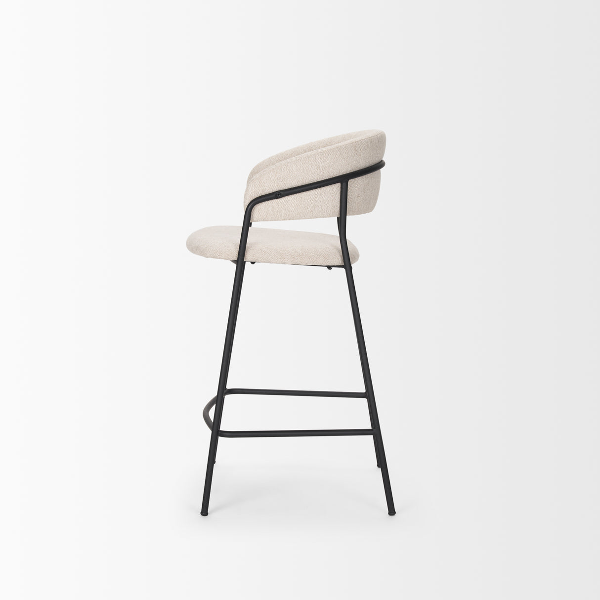 Carolyn Counter Stool w/ Oatmeal Fabric & Matte Black Metal from Mercana - Luna Furniture