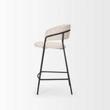 Carolyn Counter Stool w/ Oatmeal Fabric & Matte Black Metal from Mercana - Luna Furniture