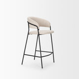 Carolyn Counter Stool w/ Oatmeal Fabric & Matte Black Metal from Mercana - Luna Furniture