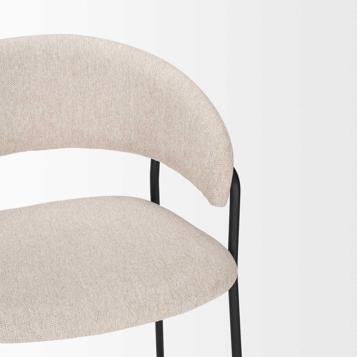 Carolyn Counter Stool w/ Oatmeal Fabric & Matte Black Metal from Mercana - Luna Furniture