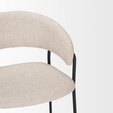 Carolyn Counter Stool w/ Oatmeal Fabric & Matte Black Metal from Mercana - Luna Furniture