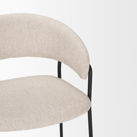 Carolyn Counter Stool w/ Oatmeal Fabric & Matte Black Metal from Mercana - Luna Furniture
