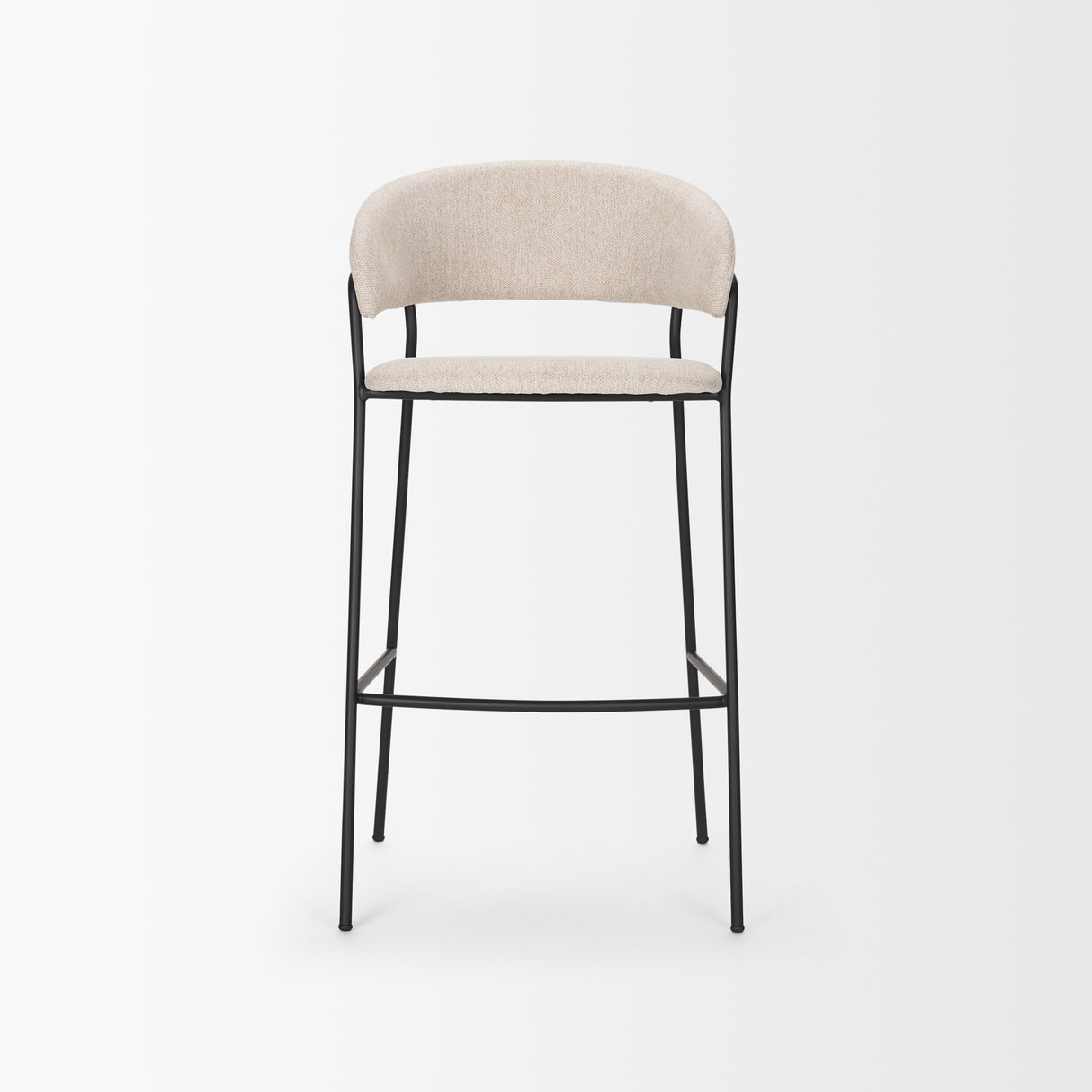 Carolyn Bar Stool w/ Oatmeal Fabric & Matte Black Metal from Mercana - Luna Furniture