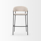 Carolyn Bar Stool w/ Oatmeal Fabric & Matte Black Metal from Mercana - Luna Furniture