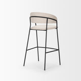 Carolyn Bar Stool w/ Oatmeal Fabric & Matte Black Metal from Mercana - Luna Furniture