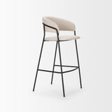 Carolyn Bar Stool w/ Oatmeal Fabric & Matte Black Metal from Mercana - Luna Furniture