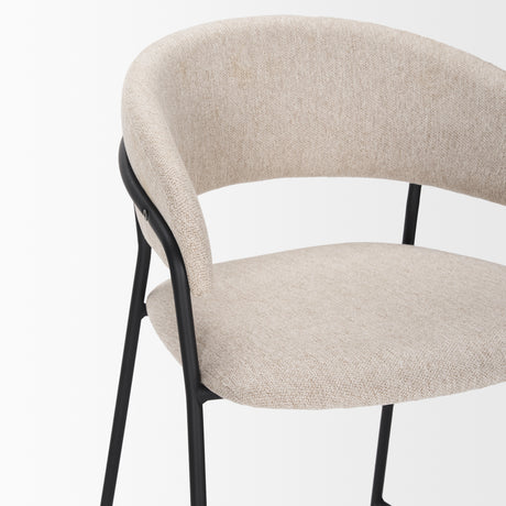 Carolyn Bar Stool w/ Oatmeal Fabric & Matte Black Metal from Mercana - Luna Furniture
