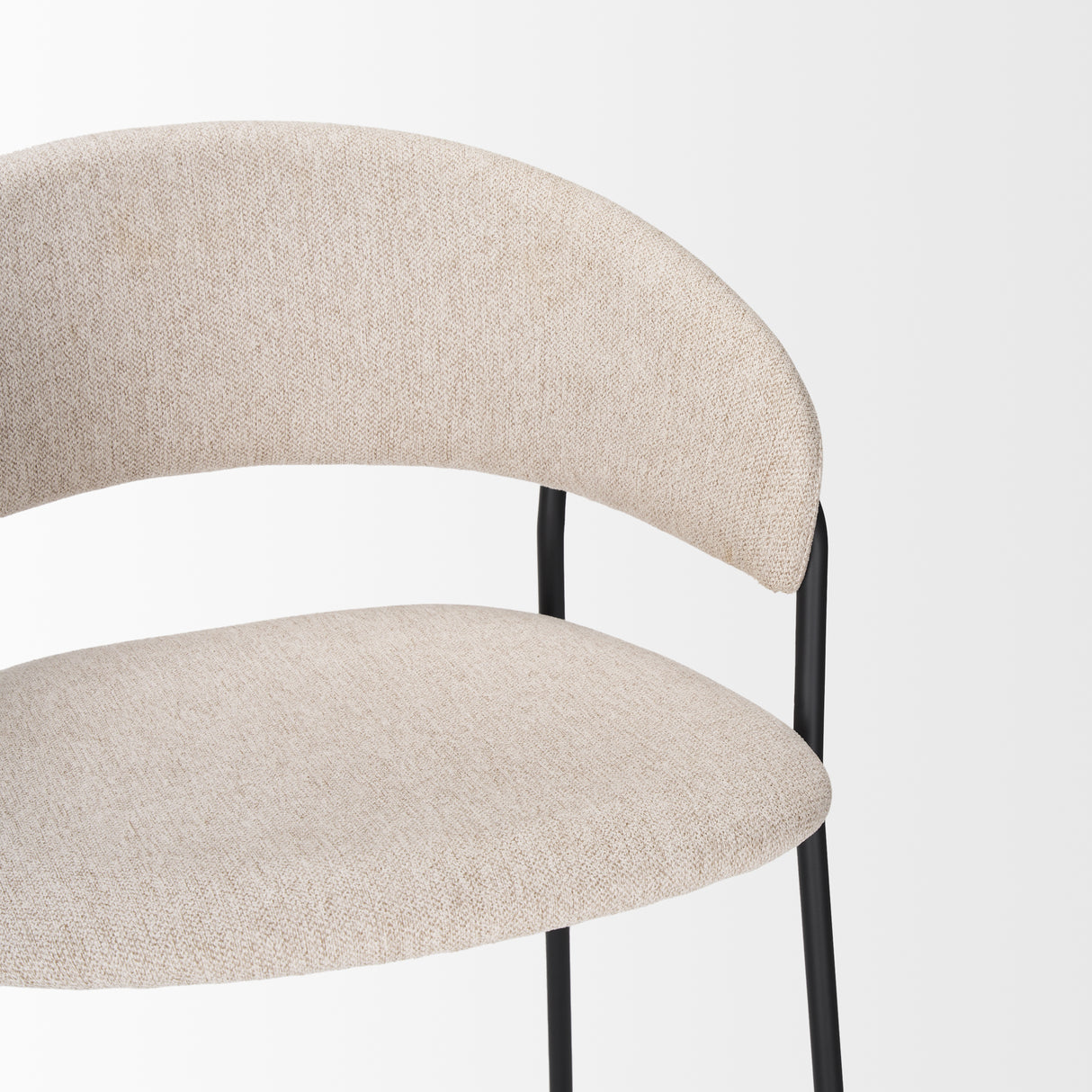 Carolyn Bar Stool w/ Oatmeal Fabric & Matte Black Metal from Mercana - Luna Furniture