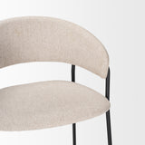 Carolyn Bar Stool w/ Oatmeal Fabric & Matte Black Metal from Mercana - Luna Furniture