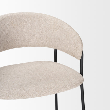 Carolyn Bar Stool w/ Oatmeal Fabric & Matte Black Metal from Mercana - Luna Furniture