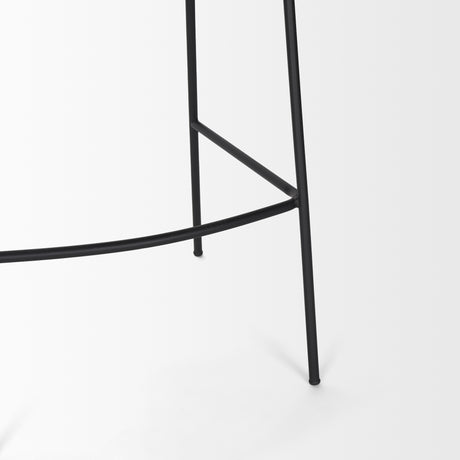 Carolyn Bar Stool w/ Oatmeal Fabric & Matte Black Metal from Mercana - Luna Furniture