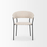 Carolyn Dining Chair w/ Oatmeal Fabric & Matte Black Metal, Set of 2 from Mercana - Luna Furniture