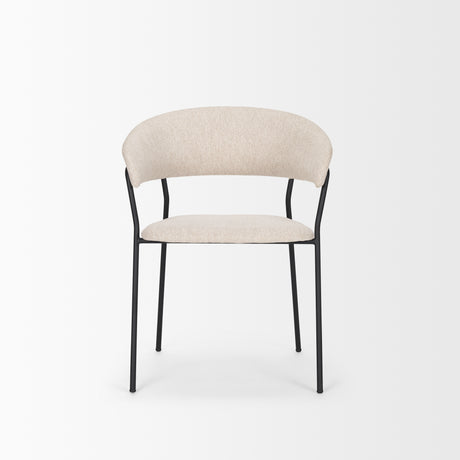 Carolyn Dining Chair w/ Oatmeal Fabric & Matte Black Metal, Set of 2 from Mercana - Luna Furniture
