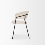 Carolyn Dining Chair w/ Oatmeal Fabric & Matte Black Metal, Set of 2 from Mercana - Luna Furniture