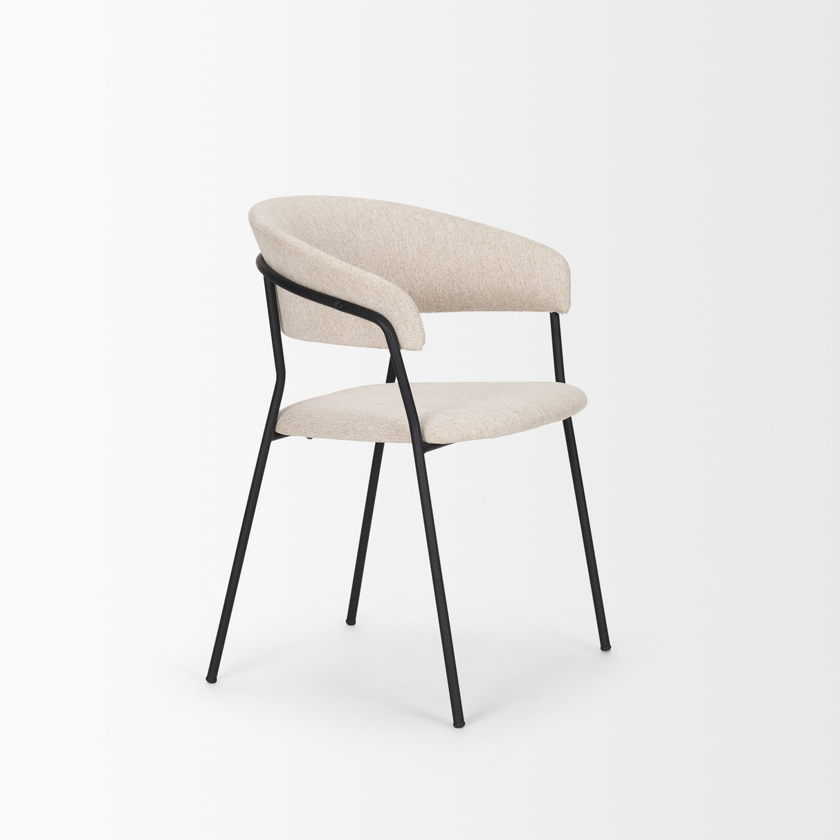 Carolyn Dining Chair w/ Oatmeal Fabric & Matte Black Metal, Set of 2 from Mercana - Luna Furniture