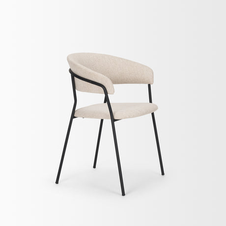 Carolyn Dining Chair w/ Oatmeal Fabric & Matte Black Metal, Set of 2 from Mercana - Luna Furniture