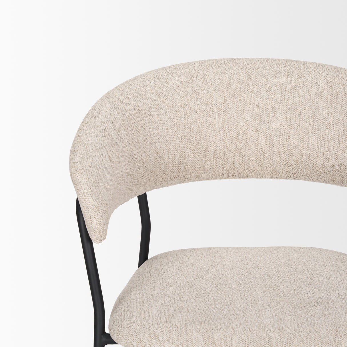 Carolyn Dining Chair w/ Oatmeal Fabric & Matte Black Metal, Set of 2 from Mercana - Luna Furniture