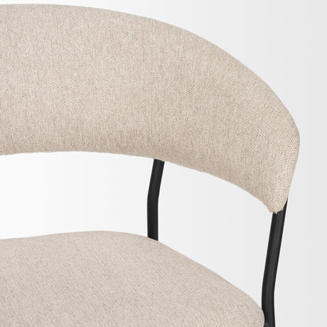 Carolyn Dining Chair w/ Oatmeal Fabric & Matte Black Metal, Set of 2 from Mercana - Luna Furniture