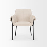 Brently Dining Chair w/ Oatmeal Fabric & Matte Black Metal Legs, Set of 2 from Mercana - Luna Furniture