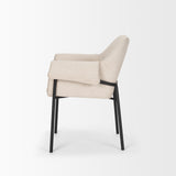 Brently Dining Chair w/ Oatmeal Fabric & Matte Black Metal Legs, Set of 2 from Mercana - Luna Furniture