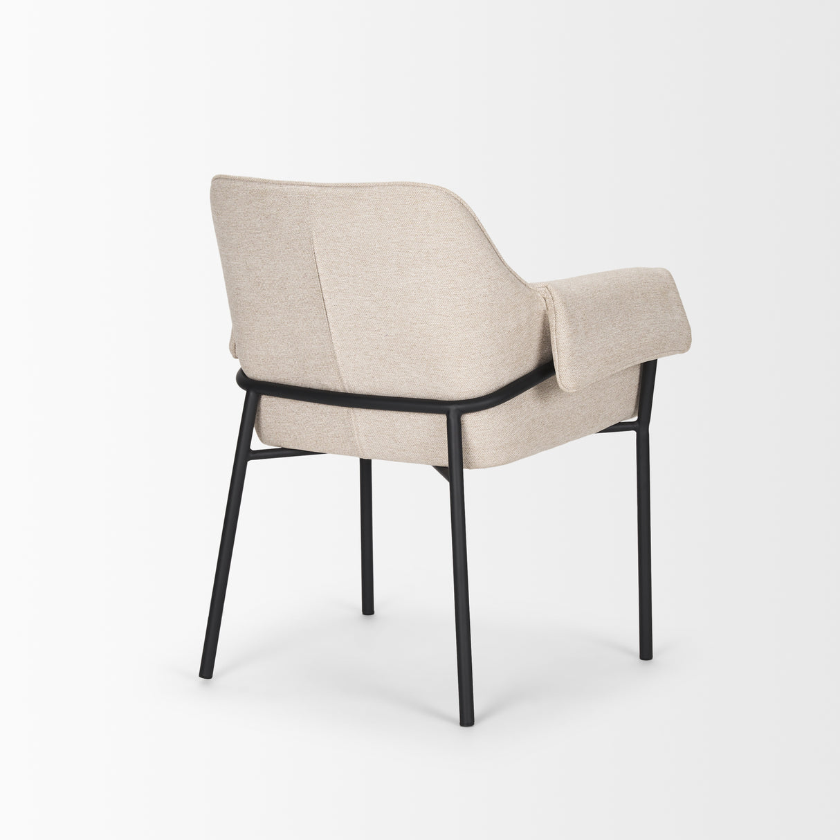 Brently Dining Chair w/ Oatmeal Fabric & Matte Black Metal Legs, Set of 2 from Mercana - Luna Furniture