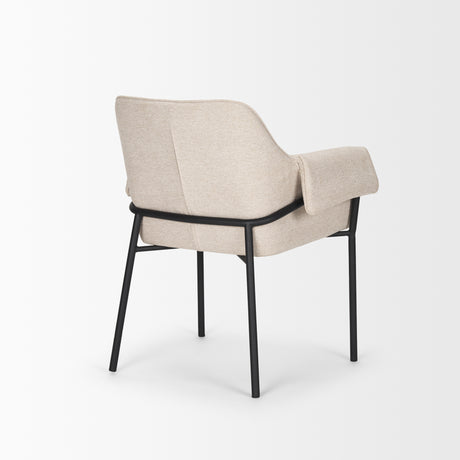 Brently Dining Chair w/ Oatmeal Fabric & Matte Black Metal Legs, Set of 2 from Mercana - Luna Furniture