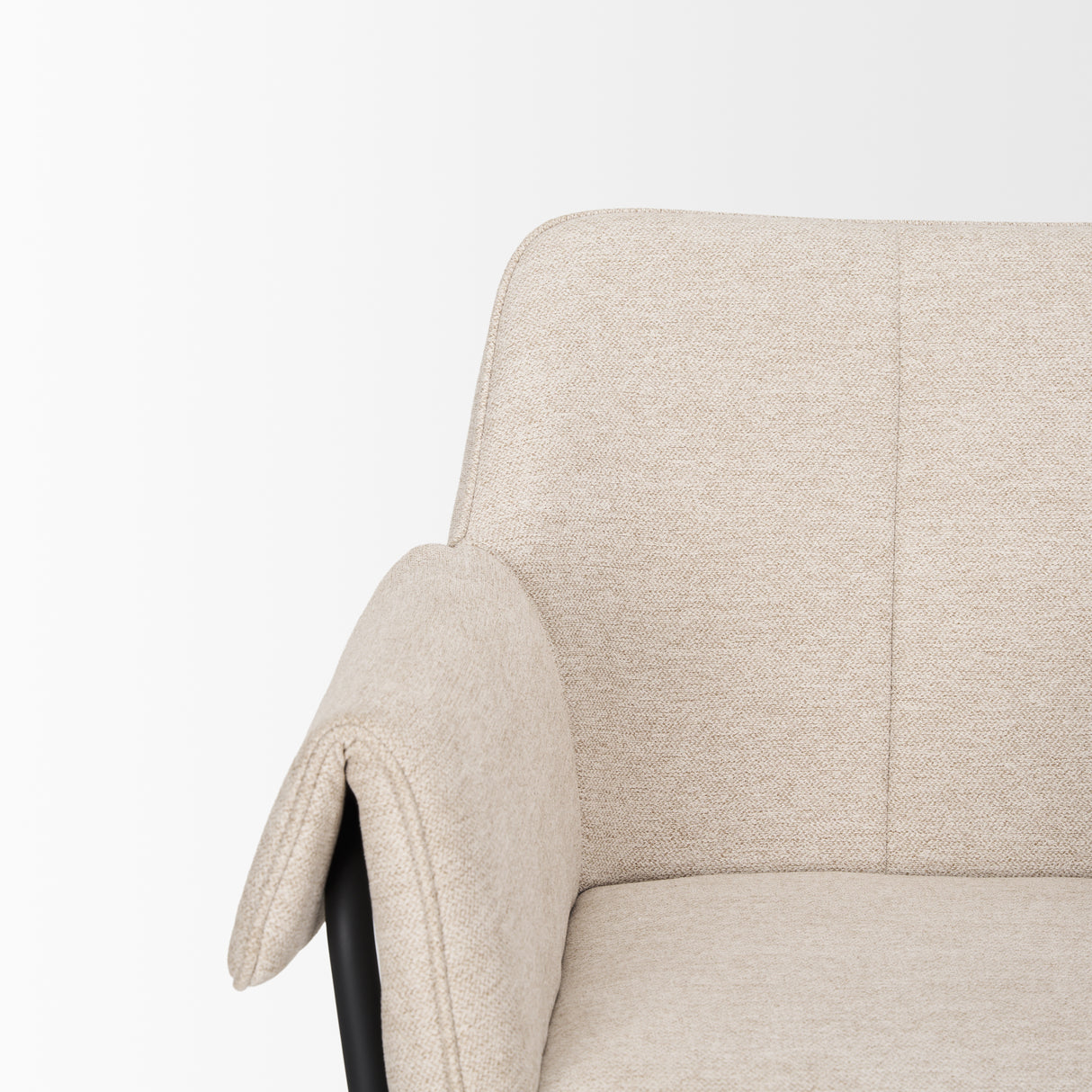 Brently Dining Chair w/ Oatmeal Fabric & Matte Black Metal Legs, Set of 2 from Mercana - Luna Furniture