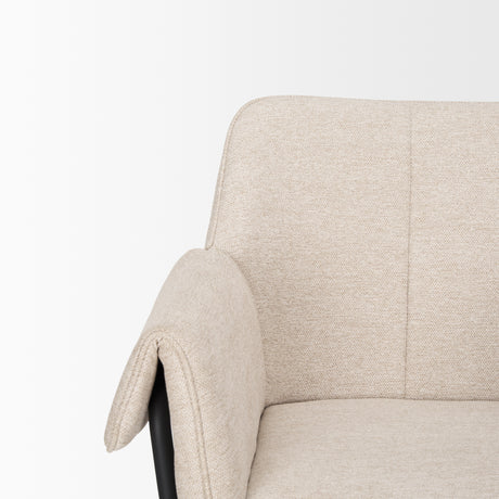 Brently Dining Chair w/ Oatmeal Fabric & Matte Black Metal Legs, Set of 2 from Mercana - Luna Furniture