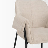 Brently Dining Chair w/ Oatmeal Fabric & Matte Black Metal Legs, Set of 2 from Mercana - Luna Furniture