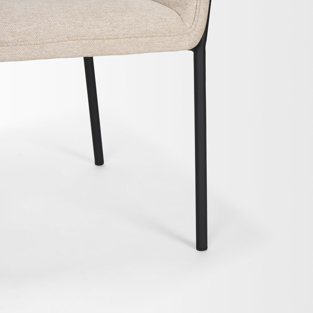 Brently Dining Chair w/ Oatmeal Fabric & Matte Black Metal Legs, Set of 2 from Mercana - Luna Furniture
