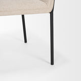 Brently Dining Chair w/ Oatmeal Fabric & Matte Black Metal Legs, Set of 2 from Mercana - Luna Furniture