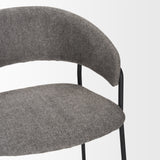 Carolyn Counter Stool w/ Gray Fabric & Matte Black Metal from Mercana - Luna Furniture