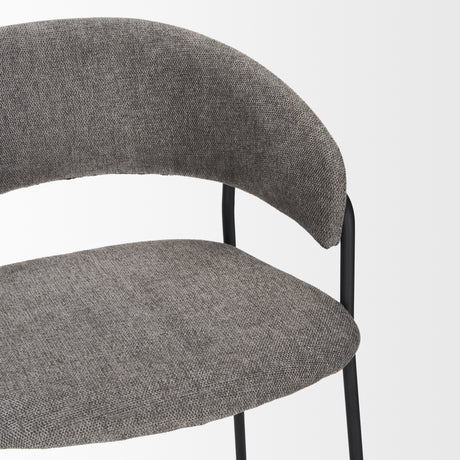 Carolyn Counter Stool w/ Gray Fabric & Matte Black Metal from Mercana - Luna Furniture