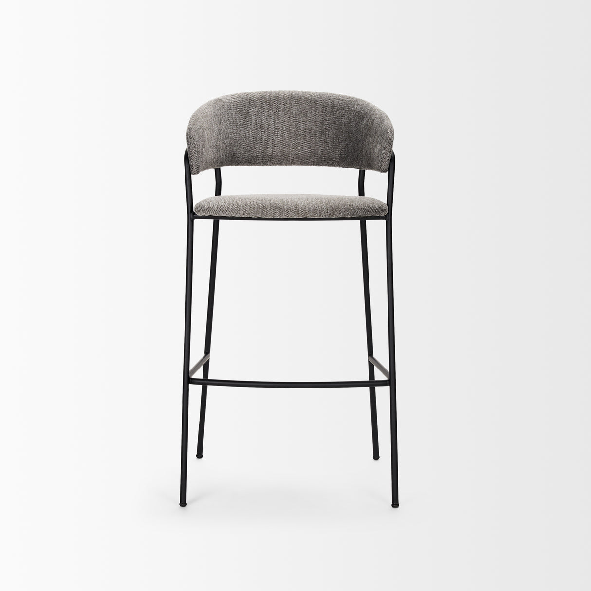 Carolyn Bar Stool w/ Gray Fabric & Matte Black Metal from Mercana - Luna Furniture
