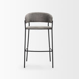 Carolyn Bar Stool w/ Gray Fabric & Matte Black Metal from Mercana - Luna Furniture