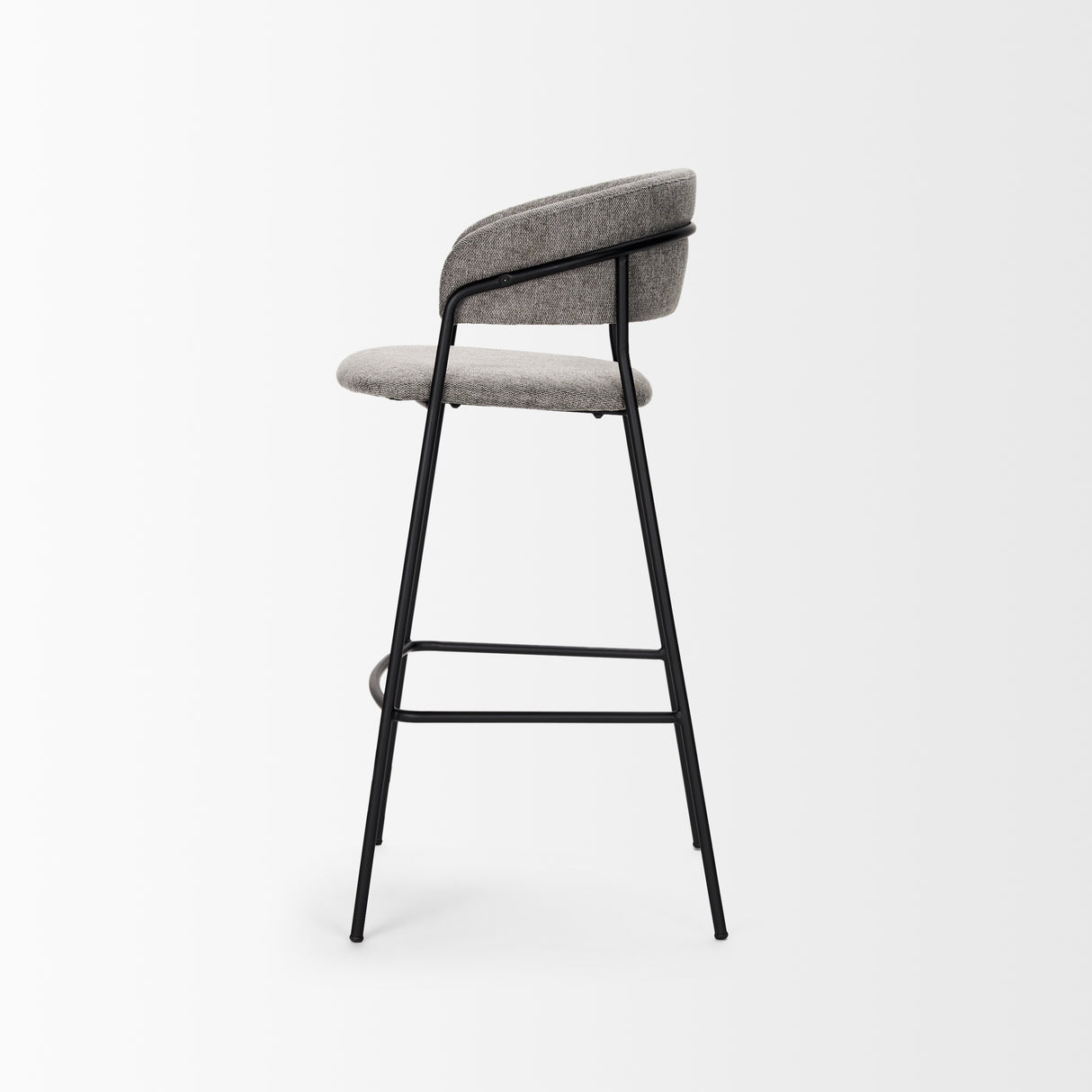 Carolyn Bar Stool w/ Gray Fabric & Matte Black Metal from Mercana - Luna Furniture