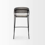 Carolyn Bar Stool w/ Gray Fabric & Matte Black Metal from Mercana - Luna Furniture