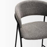 Carolyn Bar Stool w/ Gray Fabric & Matte Black Metal from Mercana - Luna Furniture