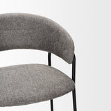 Carolyn Bar Stool w/ Gray Fabric & Matte Black Metal from Mercana - Luna Furniture