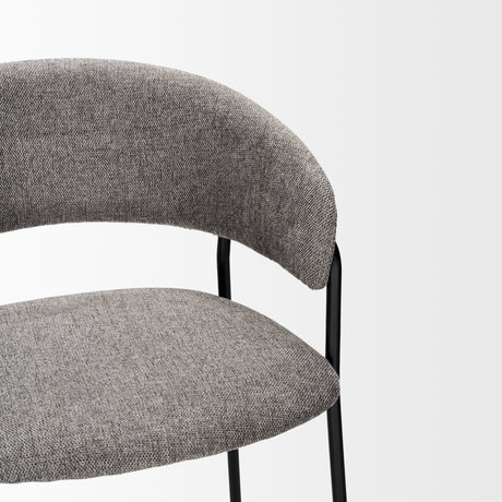 Carolyn Bar Stool w/ Gray Fabric & Matte Black Metal from Mercana - Luna Furniture