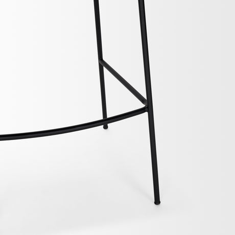 Carolyn Bar Stool w/ Gray Fabric & Matte Black Metal from Mercana - Luna Furniture