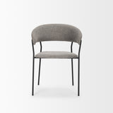 Carolyn Dining Chair w/ Gray Fabric & Matte Black Metal, Set of 2 from Mercana - Luna Furniture
