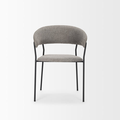 Carolyn Dining Chair w/ Gray Fabric & Matte Black Metal, Set of 2 from Mercana - Luna Furniture