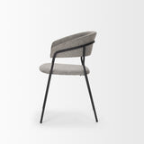 Carolyn Dining Chair w/ Gray Fabric & Matte Black Metal, Set of 2 from Mercana - Luna Furniture